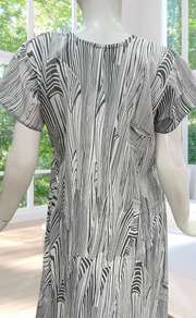 White/Grey Stripes Chiffon Nighty. Delicate Chiffon | Laces and Frills - Laces and Frills