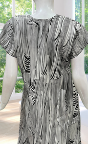 White/Black Stripes Chiffon Nighty. Delicate Chiffon | Laces and Frills - Laces and Frills