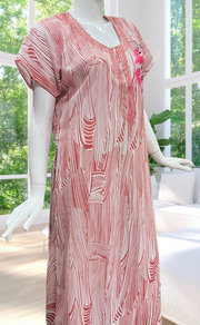 White/Pink Stripes Chiffon Nighty. Delicate Chiffon | Laces and Frills - Laces and Frills