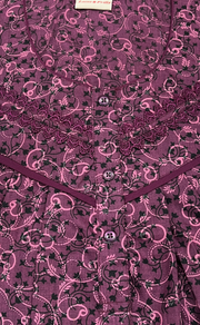 Beetroot Pink Garden Soft Cotton Nighty. Soft Breathable Fabric | Laces and Frills - Laces and Frills