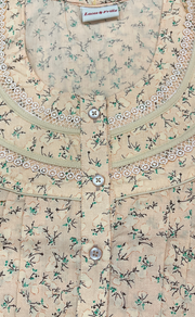 Peach Floral Soft Cotton Nighty. Soft Breathable Fabric | Laces and Frills - Laces and Frills