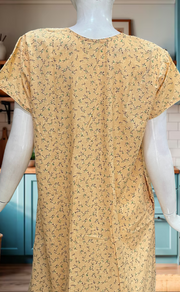 Peach Floral Soft Cotton Nighty. Soft Breathable Fabric | Laces and Frills - Laces and Frills