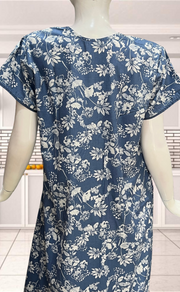 Light Blue Garden Soft Cotton Nighty. Soft Breathable Fabric | Laces and Frills - Laces and Frills