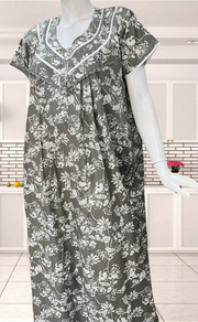 Beige Garden Soft Cotton Nighty. Soft Breathable Fabric | Laces and Frills - Laces and Frills