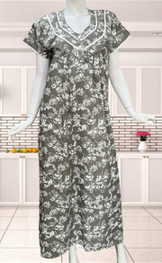 Beige Garden Soft Cotton Nighty. Soft Breathable Fabric | Laces and Frills - Laces and Frills