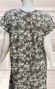 Beige Garden Soft Cotton Nighty. Soft Breathable Fabric | Laces and Frills - Laces and Frills