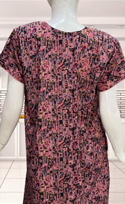 Pink Mosaic Print Soft Cotton Nighty. Soft Breathable Fabric | Laces and Frills - Laces and Frills