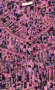 Pink Mosaic Print Soft Cotton Nighty. Soft Breathable Fabric | Laces and Frills - Laces and Frills