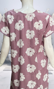 English Pink Floral Soft Cotton Nighty. Soft Breathable Fabric | Laces and Frills - Laces and Frills