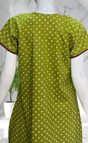 Green Bandini Pure Cotton Nighty. Pure Durable Cotton | Laces and Frills