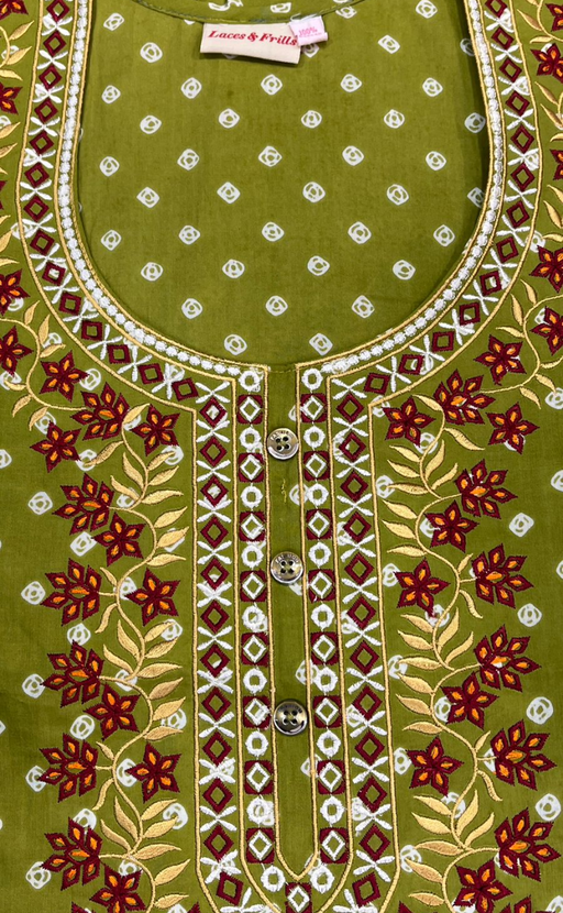Green Bandini Pure Cotton Nighty. Pure Durable Cotton | Laces and Frills