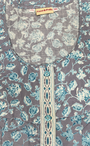 Grey Garden Full Open Pure Cotton Nighty. Pure Cotton | Laces and Frills