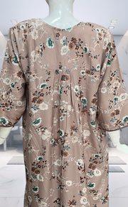 Light Peach Garden Spun Long Sleeves Nighty. Flowy Spun Fabric | Laces and Frills