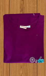 Purple Floral Kurti Co-ord Set . Versatile Cotton Fabric. | Laces and Frills - Laces and Frills