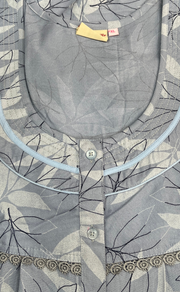 Light Blue Leafy Spun Nighty. Flowy Spun Fabric | Laces and Frills