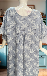 Light Blue Leafy Spun Nighty. Flowy Spun Fabric | Laces and Frills