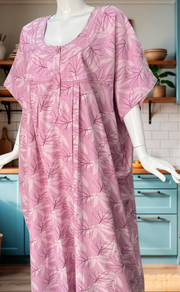 Pink Leafy Spun Nighty. Flowy Spun Fabric | Laces and Frills