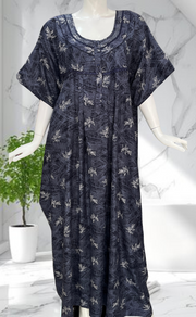 Maroon Leafy Spun Nighty. Flowy Spun Fabric | Laces and Frills