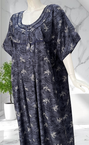 Maroon Leafy Spun Nighty. Flowy Spun Fabric | Laces and Frills