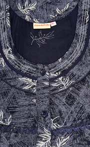 Maroon Leafy Spun Nighty. Flowy Spun Fabric | Laces and Frills