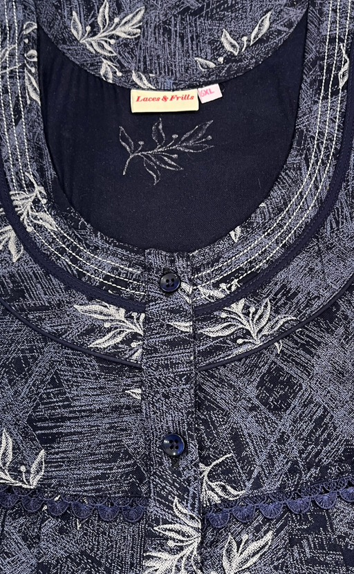 Maroon Leafy Spun Nighty. Flowy Spun Fabric | Laces and Frills