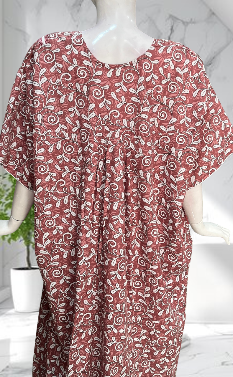 Peach Garden Soft Cotton Nighty. Soft Breathable Fabric | Laces and Frills