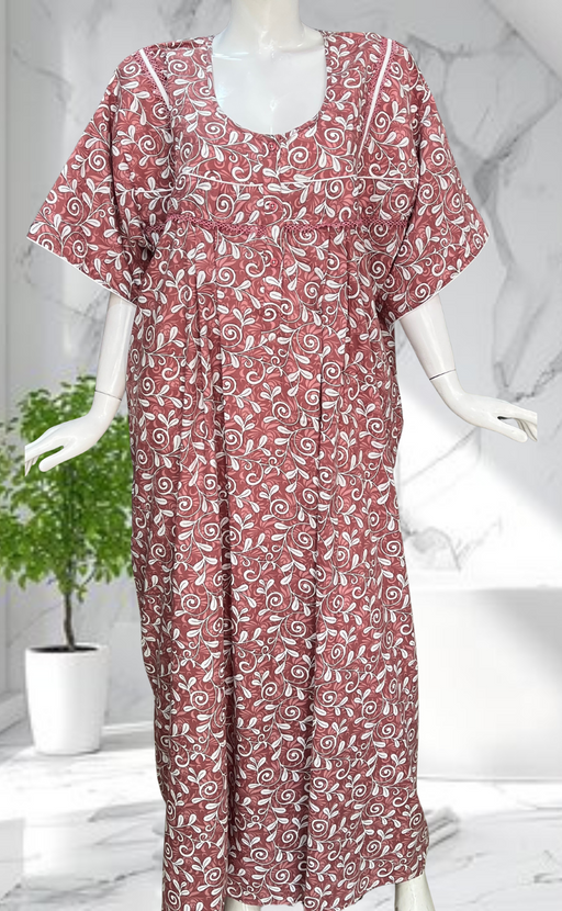 Peach Garden Soft Cotton Nighty. Soft Breathable Fabric | Laces and Frills