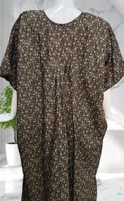 Grey/Brown Garden Soft Cotton Nighty. Soft Breathable Fabric | Laces and Frills