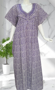 Lavender Garden Pure Cotton Nighty. Pure Durable Cotton | Laces and Frills