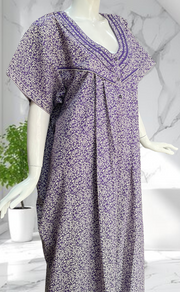 Lavender Garden Pure Cotton Nighty. Pure Durable Cotton | Laces and Frills