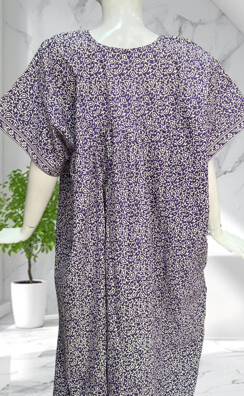 Lavender Garden Pure Cotton Nighty. Pure Durable Cotton | Laces and Frills