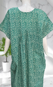 Sea Green Garden Pure Cotton Nighty. Pure Durable Cotton | Laces and Frills