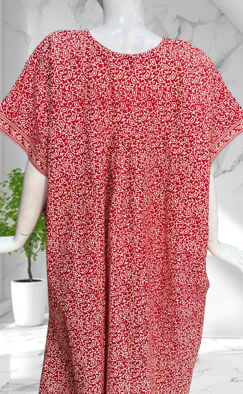 Red Garden Pure Cotton Nighty. Pure Durable Cotton | Laces and Frills