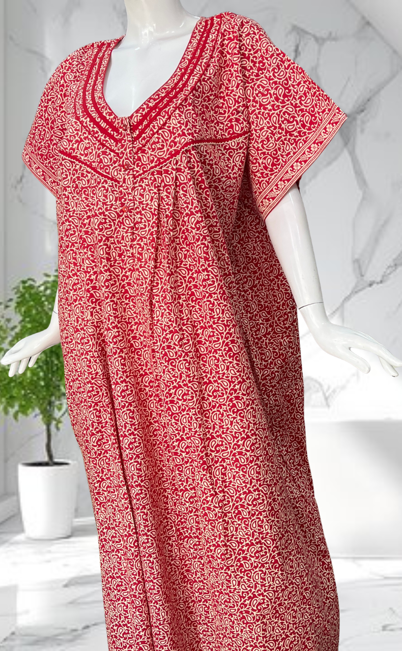 Red Garden Pure Cotton Nighty. Pure Durable Cotton | Laces and Frills