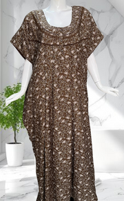 Brown Garden Spun Nighty. Flowy Spun Fabric | Laces and Frills