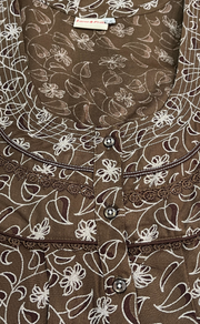 Brown Garden Spun Nighty. Flowy Spun Fabric | Laces and Frills