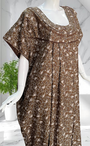 Brown Garden Spun Nighty. Flowy Spun Fabric | Laces and Frills