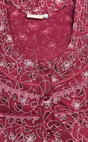 Pink Garden Spun Nighty. Flowy Spun Fabric | Laces and Frills