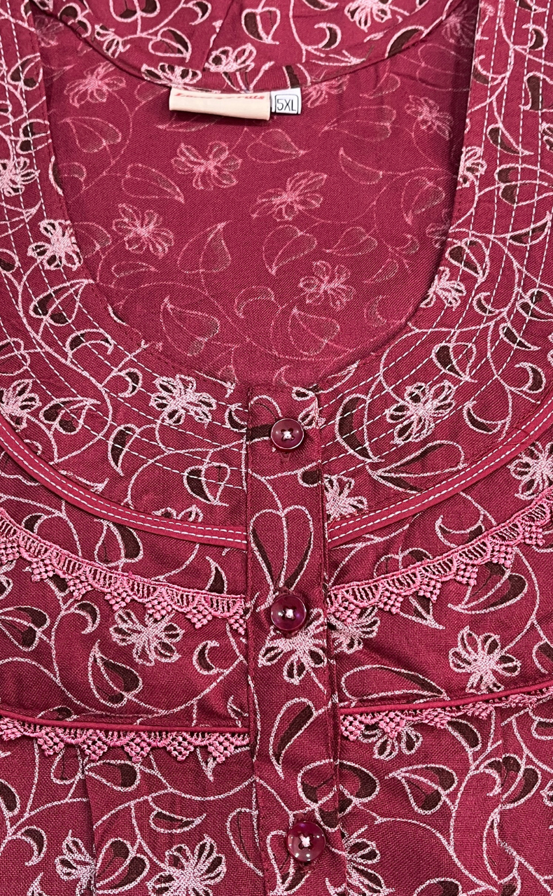 Pink Garden Spun Nighty. Flowy Spun Fabric | Laces and Frills