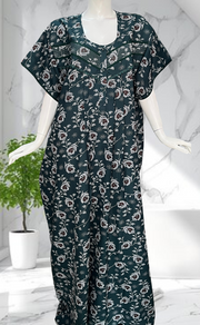 Dark Teal Garden Spun Nighty. Flowy Spun Fabric | Laces and Frills