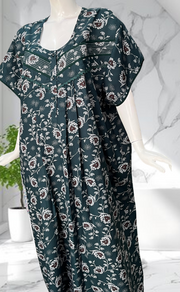 Dark Teal Garden Spun Nighty. Flowy Spun Fabric | Laces and Frills