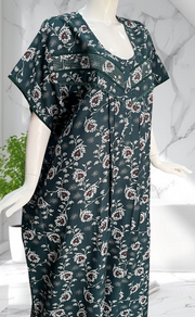 Dark Teal Garden Spun Nighty. Flowy Spun Fabric | Laces and Frills