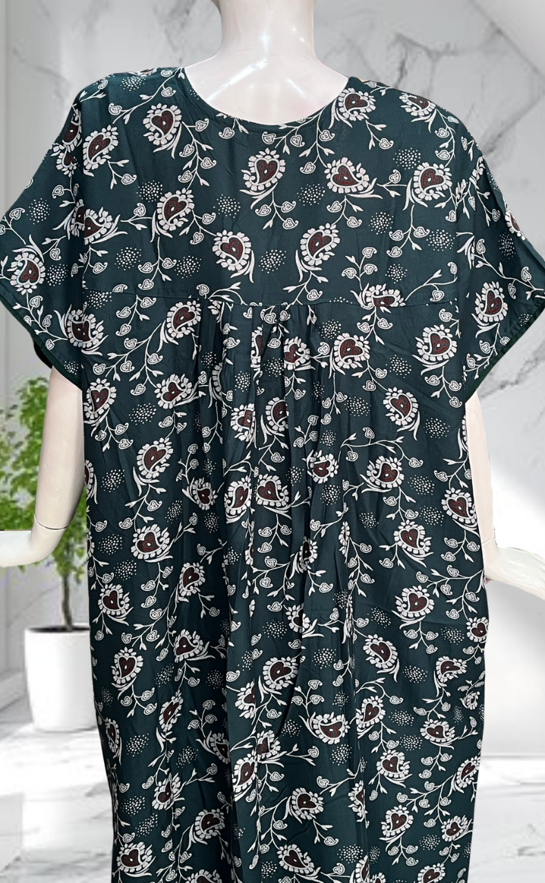 Dark Teal Garden Spun Nighty. Flowy Spun Fabric | Laces and Frills