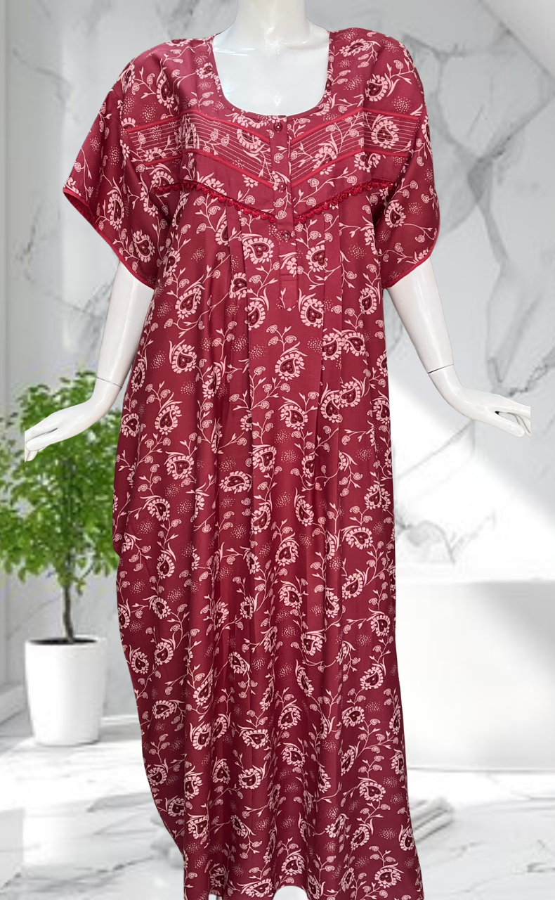 Pink Garden Spun Nighty. Flowy Spun Fabric | Laces and Frills