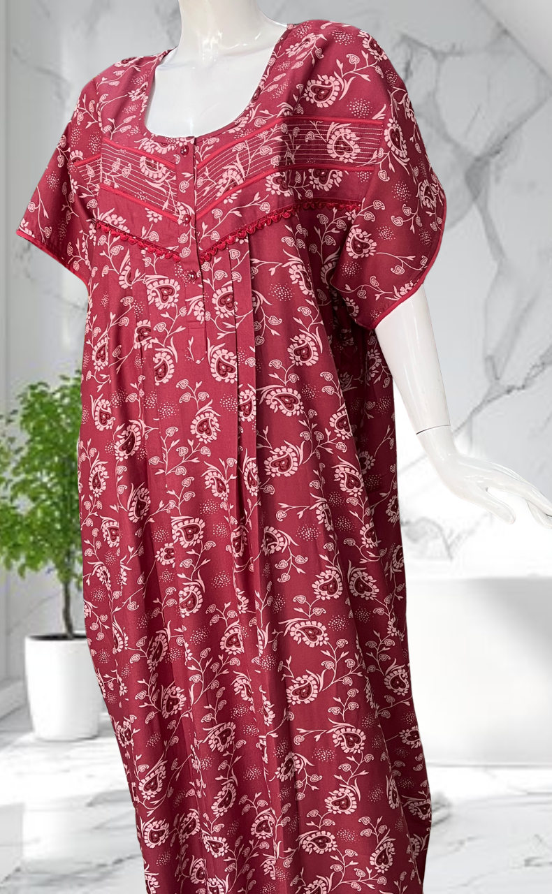 Pink Garden Spun Nighty. Flowy Spun Fabric | Laces and Frills