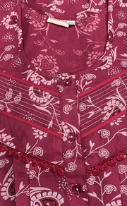 Pink Garden Spun Nighty. Flowy Spun Fabric | Laces and Frills