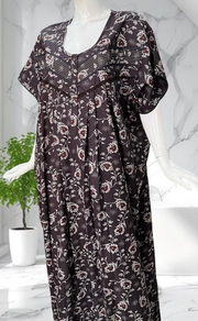 Brown Garden Spun Nighty. Flowy Spun Fabric | Laces and Frills