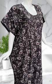 Brown Garden Spun Nighty. Flowy Spun Fabric | Laces and Frills