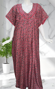 Pink Garden Spun Nighty. Flowy Spun Fabric | Laces and Frills