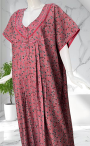 Pink Garden Spun Nighty. Flowy Spun Fabric | Laces and Frills